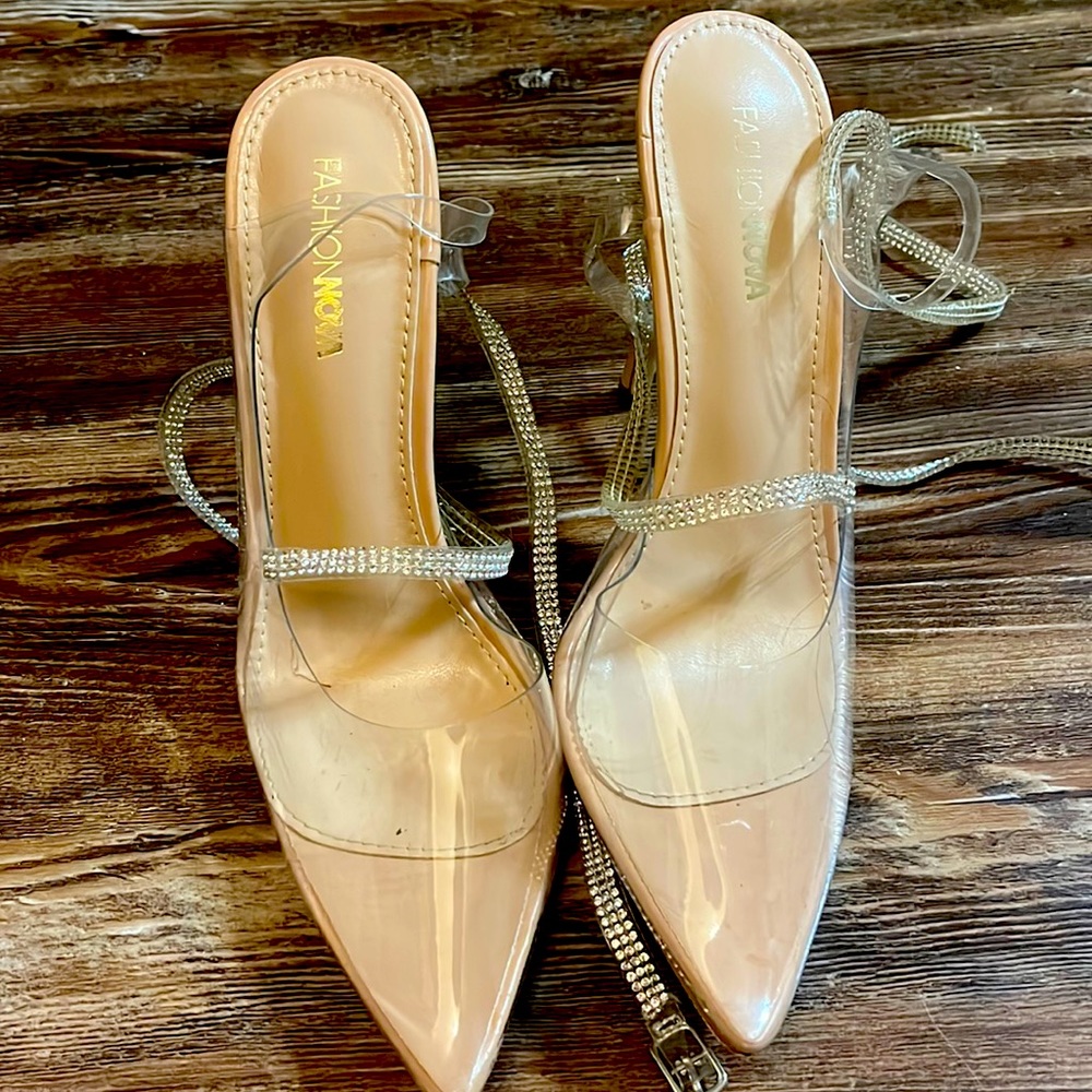 Fashion Nova clear Strappy heels